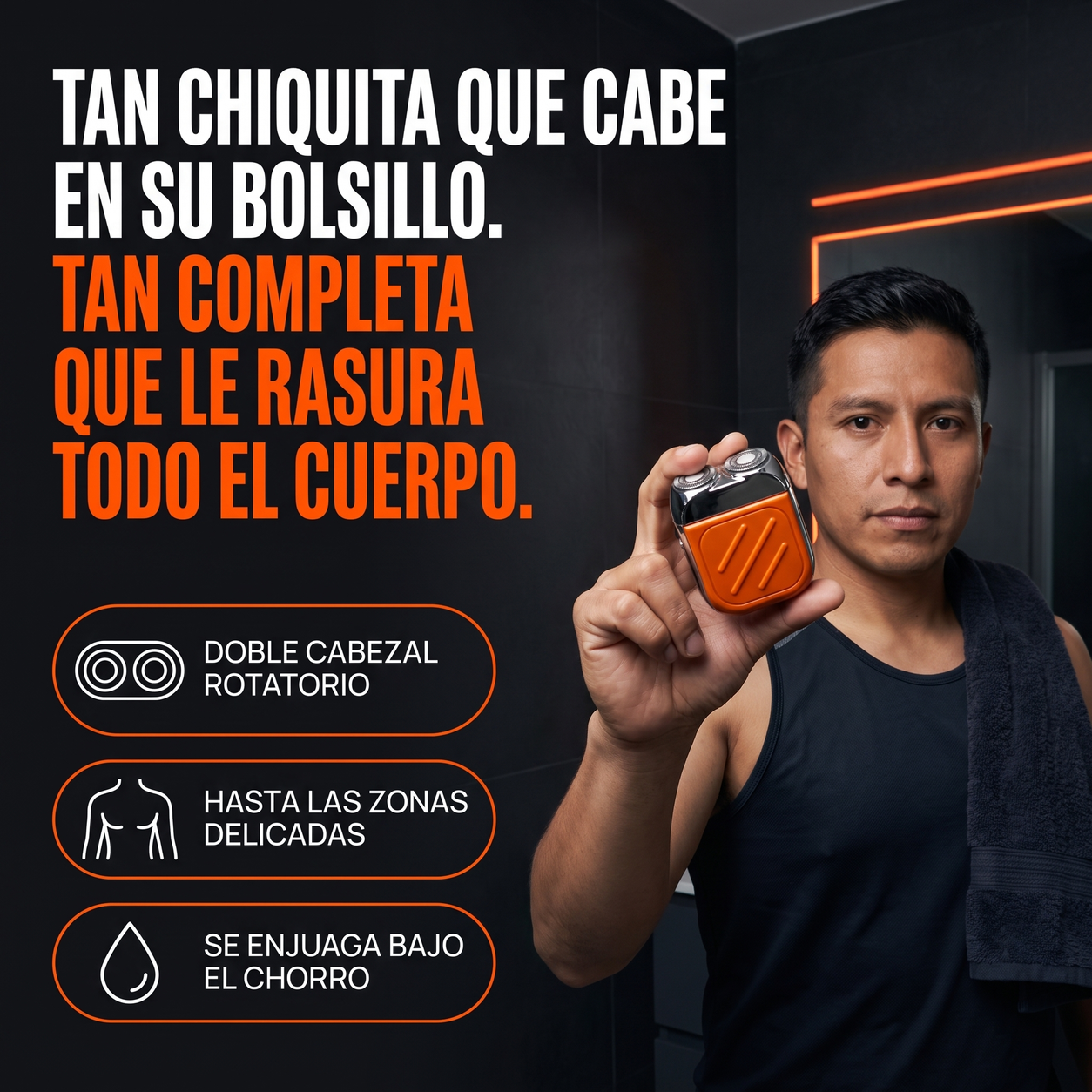 Rasuradora Pro Portátil de Doble Cabezal