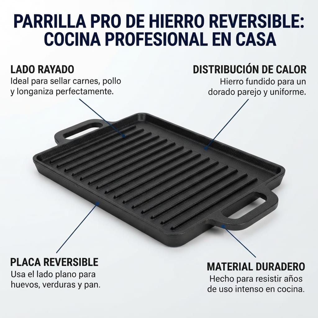 Parrilla Pro de Hierro Reversible