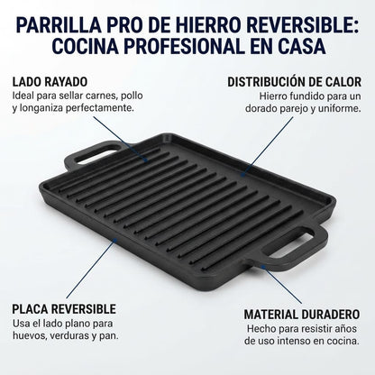 Parrilla Pro de Hierro Reversible