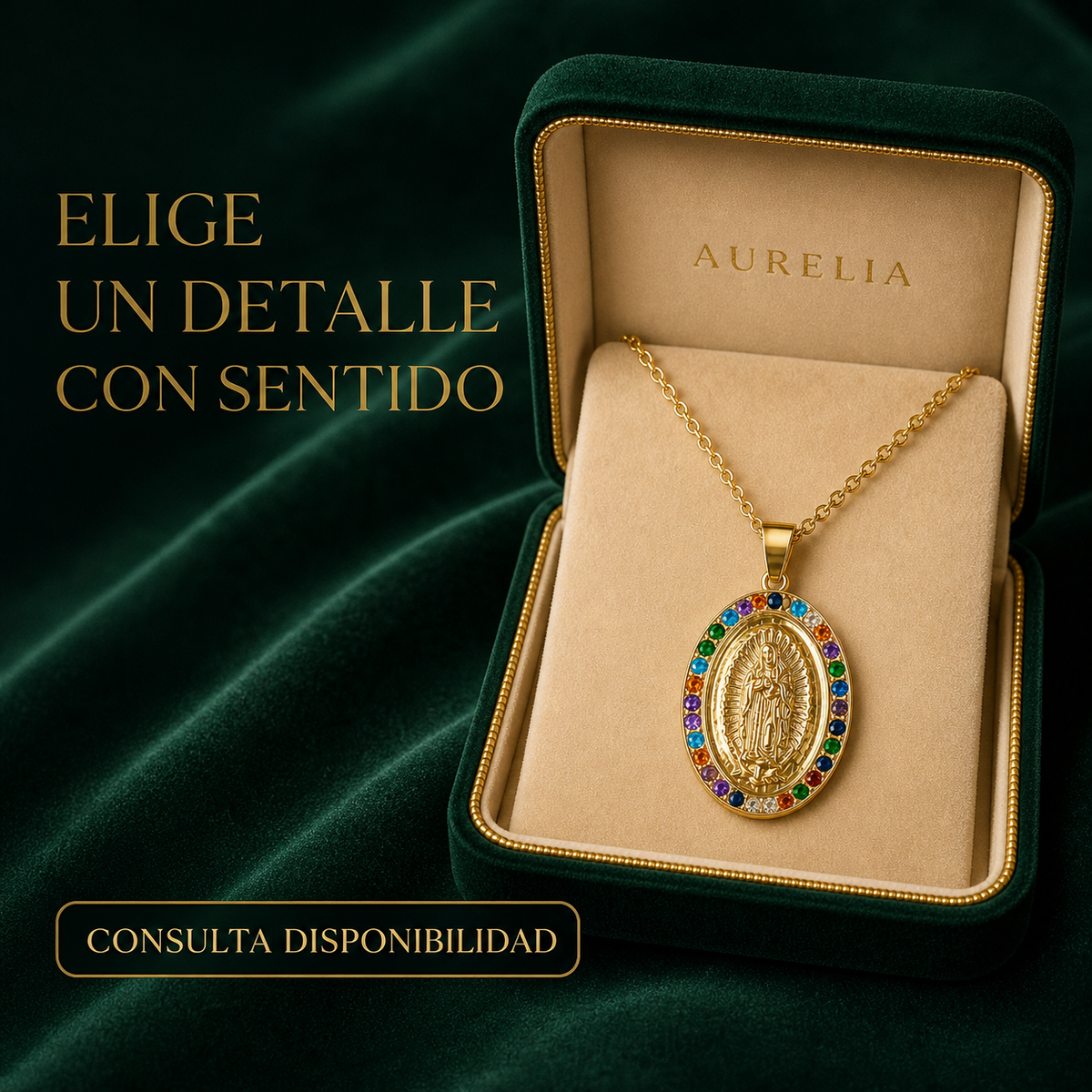 Collar Virgen junto a su presentación final
